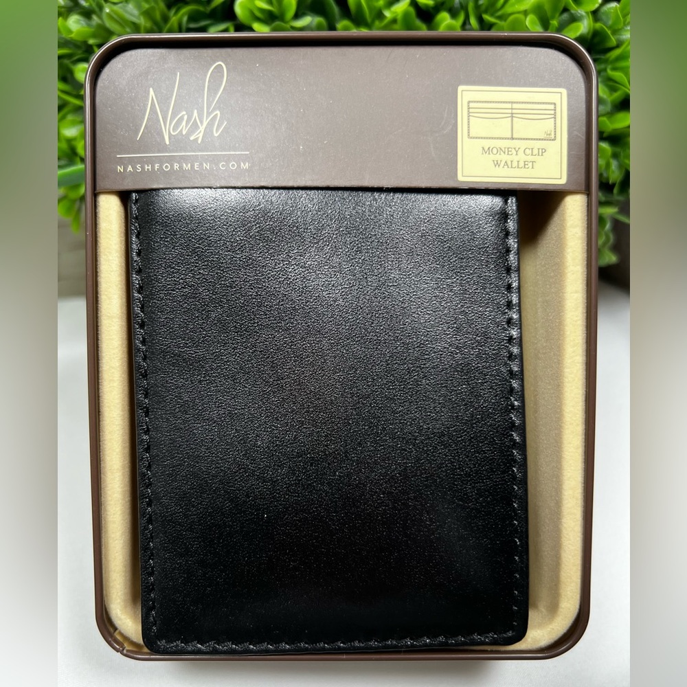 NIB- Patricia Nash Men’s Money Clip Wallet in Black, Heritage Collection